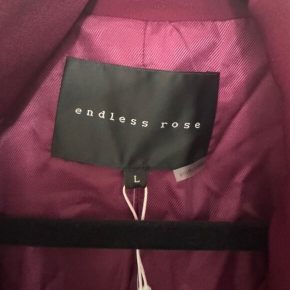 Endless Rose Belted Blazer Wine Color NWT - Picture 5 of 6